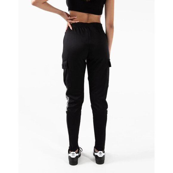 Adidas Black Striped Zip Ankle Cargo Pocket Jogger Pants S| Athleisure Sporty - Picture 7 of 15